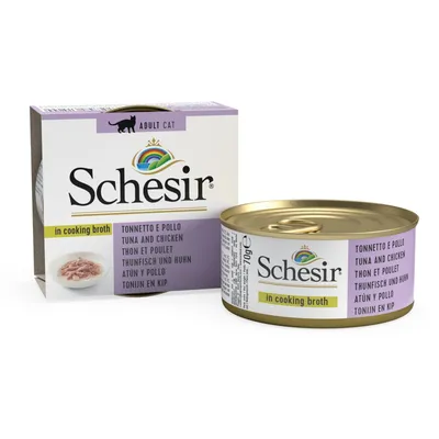 SCHESIR - Pâtée Chat - Bouillon Thon Poulet