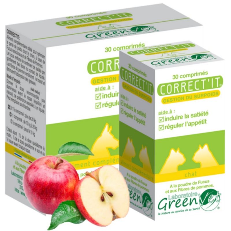 GREENVET - Comprimé contrôle du poids chat - Correct'it