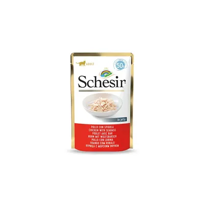 SCHESIR - Pâtée en gelée poulet/bar chat (sachet 50g) - SCHESIR