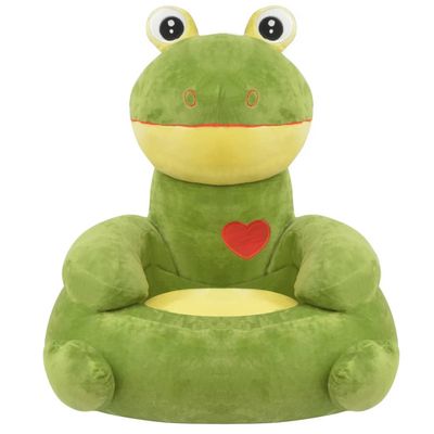 Prolenta Premium - Chaise pour enfants en peluche Grenouille Verte