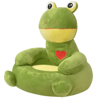 Prolenta Premium - Chaise pour enfants en peluche Grenouille Verte