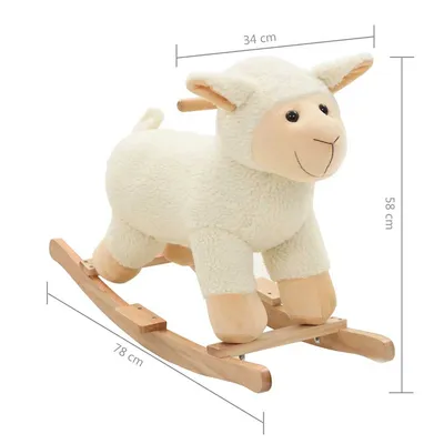 Prolenta Premium - Mouton à bascule Peluche 78x34x58 cm Blanc