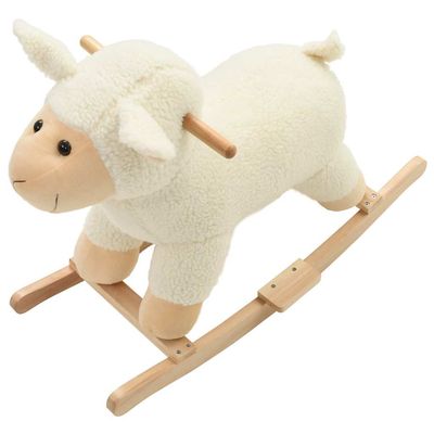 Prolenta Premium - Mouton à bascule Peluche 78x34x58 cm Blanc