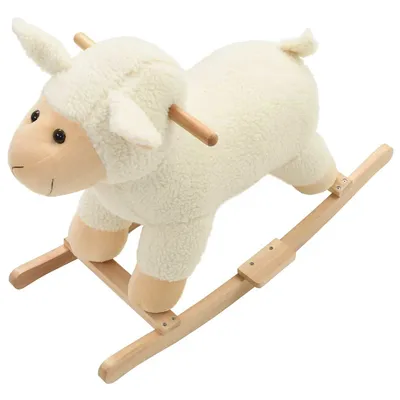 Prolenta Premium - Mouton à bascule Peluche 78x34x58 cm Blanc