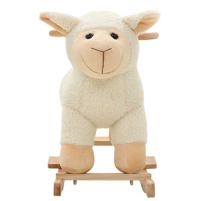 Prolenta Premium - Mouton à bascule Peluche 78x34x58 cm Blanc