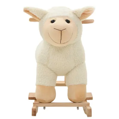 Prolenta Premium - Mouton à bascule Peluche 78x34x58 cm Blanc