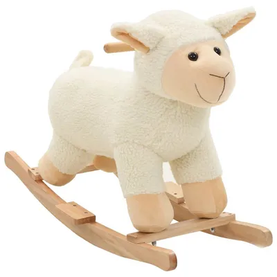 Prolenta Premium - Mouton à bascule Peluche 78x34x58 cm Blanc