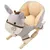 Prolenta Premium - Âne à bascule avec dossier Peluche 60x32x55 cm Gris