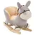 Prolenta Premium - Âne à bascule avec dossier Peluche 60x32x55 cm Gris