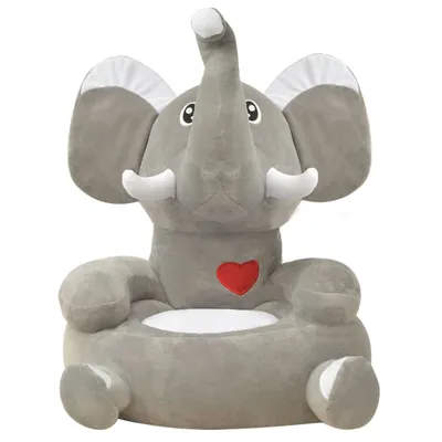 Prolenta Premium - Chaise en peluche pour enfants Éléphant gris