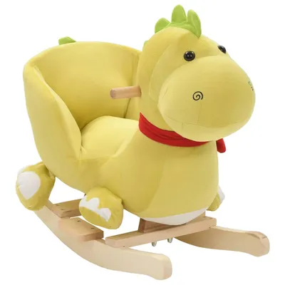 Prolenta Premium - Dragon à bascule avec dossier Peluche 60x32x53 cm Vert c