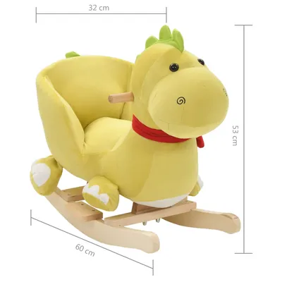 Prolenta Premium - Dragon à bascule avec dossier Peluche 60x32x53 cm Vert c