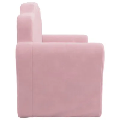 Prolenta Premium - Canapé pour enfants 2 places Rose Peluche douce