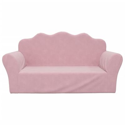 Prolenta Premium - Canapé pour enfants 2 places Rose Peluche douce