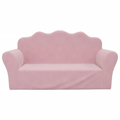 Prolenta Premium - Canapé pour enfants 2 places Rose Peluche douce