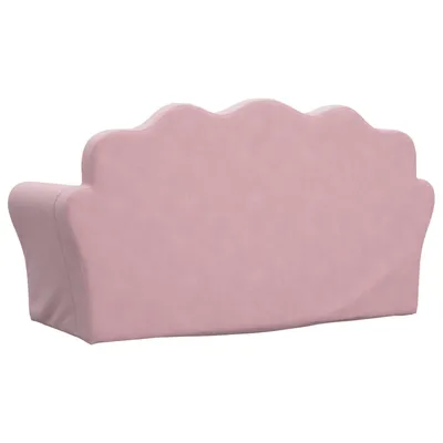 Prolenta Premium - Canapé pour enfants 2 places Rose Peluche douce