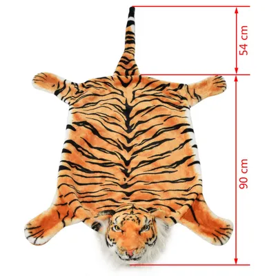 Prolenta Premium - Tapis en peluche en forme de tigre 144 cm Marron