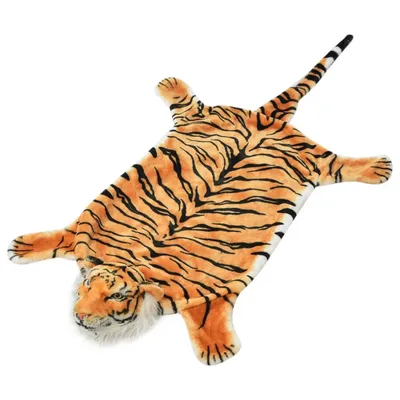 Prolenta Premium - Tapis en peluche en forme de tigre 144 cm Marron