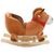 Prolenta Premium - Cheval à bascule avec dossier Peluche 60x32x50 cm Marron