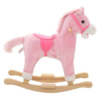 Prolenta Premium - Cheval à bascule Peluche 65x32x58 cm Rose