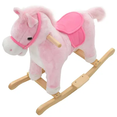 Prolenta Premium - Cheval à bascule Peluche 65x32x58 cm Rose