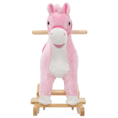 Prolenta Premium - Cheval à bascule Peluche 65x32x58 cm Rose