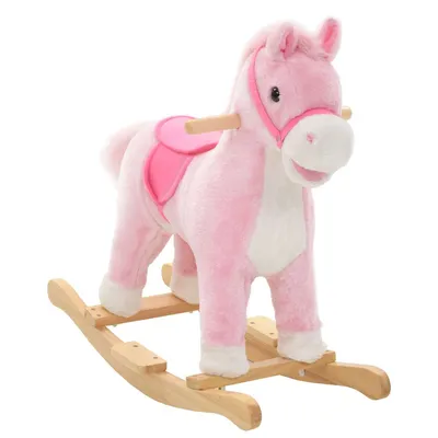 Prolenta Premium - Cheval à bascule Peluche 65x32x58 cm Rose