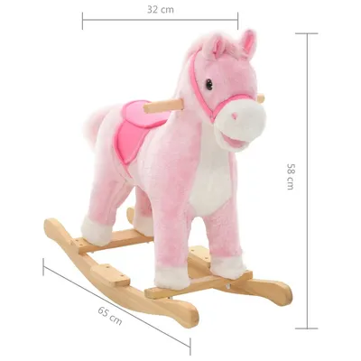Prolenta Premium - Cheval à bascule Peluche 65x32x58 cm Rose