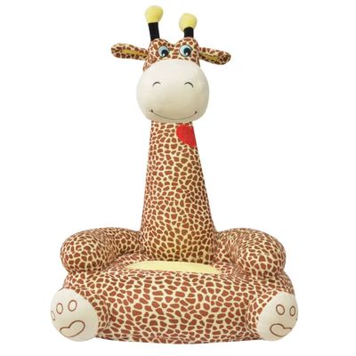 Prolenta Premium - Chaise en peluche pour enfants Girafe Marron