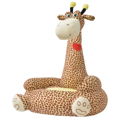 Prolenta Premium - Chaise en peluche pour enfants Girafe Marron