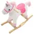 Prolenta Premium - Licorne à bascule Peluche 65x32x58 cm Blanc et rose