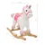 Prolenta Premium - Licorne à bascule Peluche 65x32x58 cm Blanc et rose