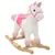 Prolenta Premium - Licorne à bascule Peluche 65x32x58 cm Blanc et rose