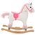 Prolenta Premium - Licorne à bascule Peluche 65x32x58 cm Blanc et rose
