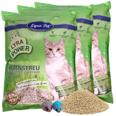 Lyra Pet® Lyra Power fibre d'herbe litière pour chats agglomérante Lyra Pet® Lyra Power fibre d'herbe litière pour chats agglomérante