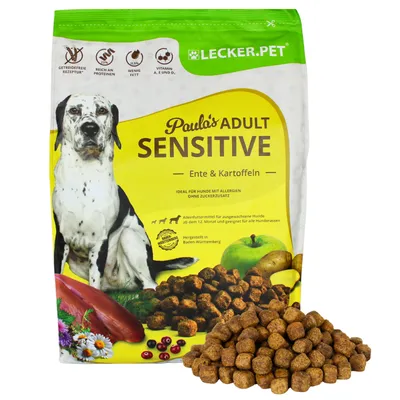 Lecker.Pet® Paula's Adult Sensitive canard & pomme de terre pour chiens Lecker.Pet® Paula's Adult Sensitive canard & pomme de terre pour chiens