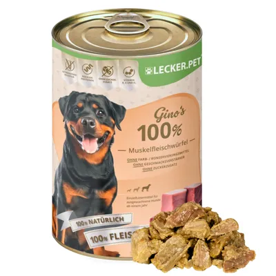 Lecker.Pet® Gino's 100 % cubes de viande musculaire de bœuf et de porc