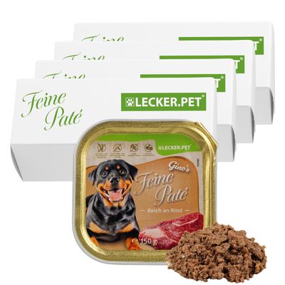 Lecker.Pet® Gino's Feine Paté Riche en Bœuf Nourriture humide pour chiens