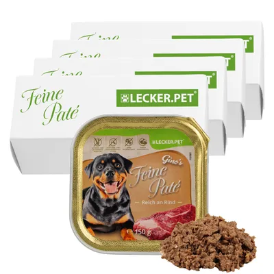 Lecker.Pet® Gino's Feine Paté Riche en Bœuf Nourriture humide pour chiens
