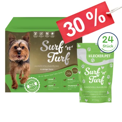 Lecker.Pet® Surf'n'Turf Pouches Nourriture pour chiens 4er Mix Multipack