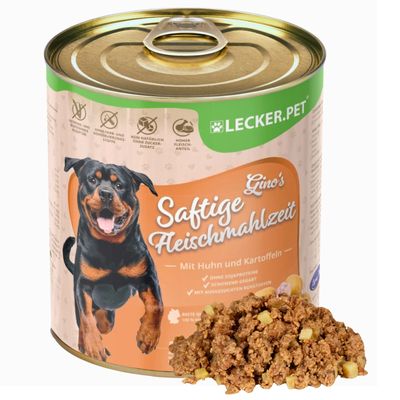 Lecker.Pet® Gino's Repas de viande juteuse au poulet et aux pommes de terre