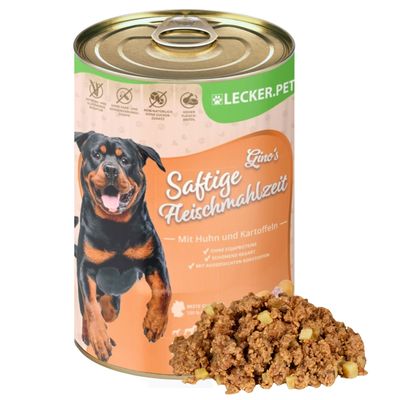 Lecker.Pet® Gino's Repas de viande juteuse au poulet et aux pommes de terre