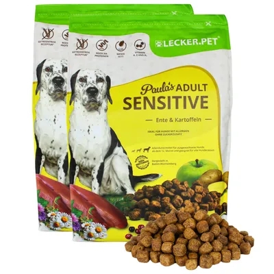 Lecker.Pet® Paula's Adult Sensitive canard & pomme de terre pour chiens Lecker.Pet® Paula's Adult Sensitive canard & pomme de terre pour chiens