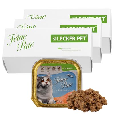 Lecker.Pet® Mia's Feine Paté Riche en saumon Nourriture humide pour chats