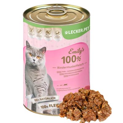 Lecker.Pet® Emily's 100 % muscle de bœuf Nourriture humide pour chats
