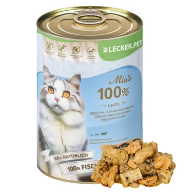 Lecker.Pet® Mia's 100 % saumon Nourriture humide pour chats Lecker.Pet® Mia's 100 % saumon Nourriture humide pour chats