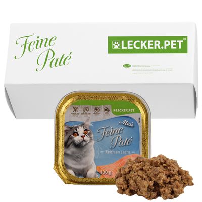 Lecker.Pet® Mia's Feine Paté Riche en saumon Nourriture humide pour chats