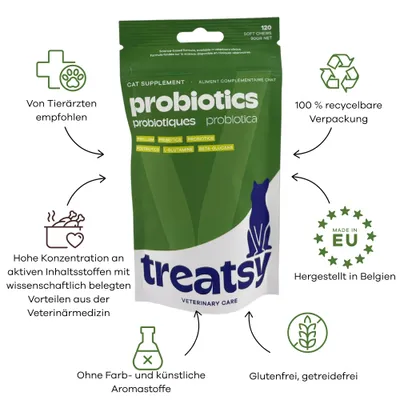 Treatsy Complément Alimentaire - Probiotiques pour chat