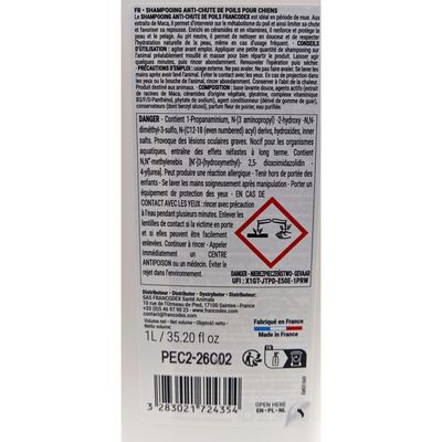 Shampoing Anti-Chute de Poils senteur poire 1 L pour Chien