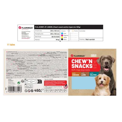 Friandises Mix d'Anneaux Poulet, Agneau et Saumon 450 g pour Chien